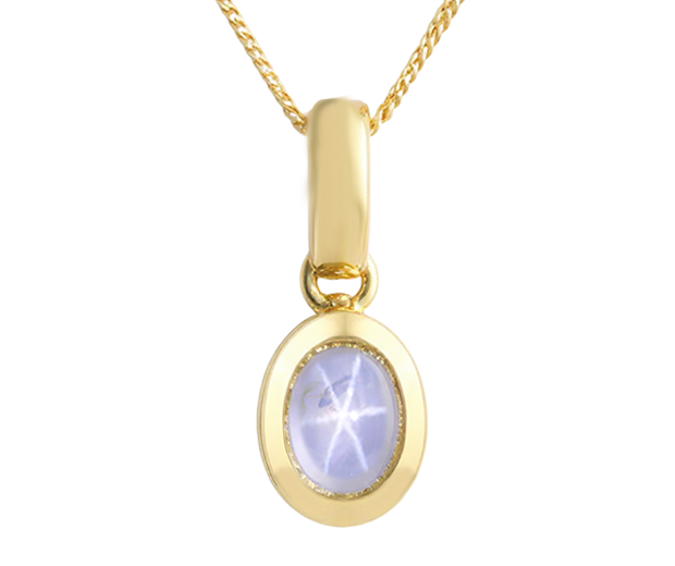 18KT GOLD PENDANT SET WITH 01 STAR SAPPHIRE 